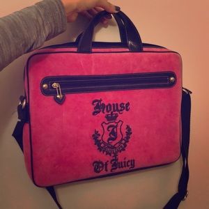 Juicy Couture pink velour laptop bag